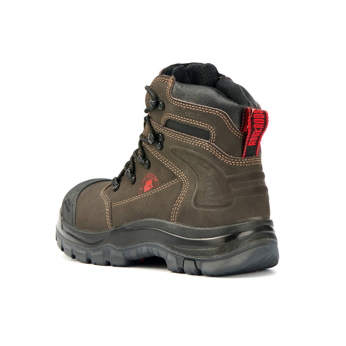 ROCKROOSTER Men's Work Boots Steel Toe, Genuine Nubuck Leather Safety Boots, Slip Resistant, Heat Resistant, Electrical Hazard, Water Oil & Alkali Resistant, AC662BR