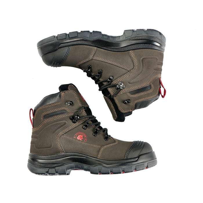 ROCKROOSTER Men's Work Boots Steel Toe, Genuine Nubuck Leather Safety Boots, Slip Resistant, Heat Resistant, Electrical Hazard, Water Oil & Alkali Resistant, AC662BR