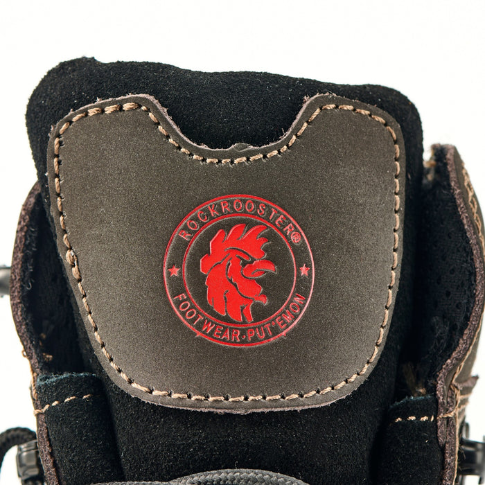 ROCKROOSTER Men's Work Boots Steel Toe, Genuine Nubuck Leather Safety Boots, Slip Resistant, Heat Resistant, Electrical Hazard, Water Oil & Alkali Resistant, AC662BR