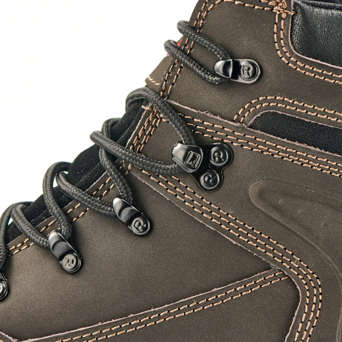 ROCKROOSTER Men's Work Boots Steel Toe, Genuine Nubuck Leather Safety Boots, Slip Resistant, Heat Resistant, Electrical Hazard, Water Oil & Alkali Resistant, AC662BR