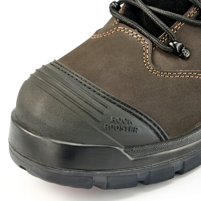 ROCKROOSTER Men's Work Boots Steel Toe, Genuine Nubuck Leather Safety Boots, Slip Resistant, Heat Resistant, Electrical Hazard, Water Oil & Alkali Resistant, AC662BR