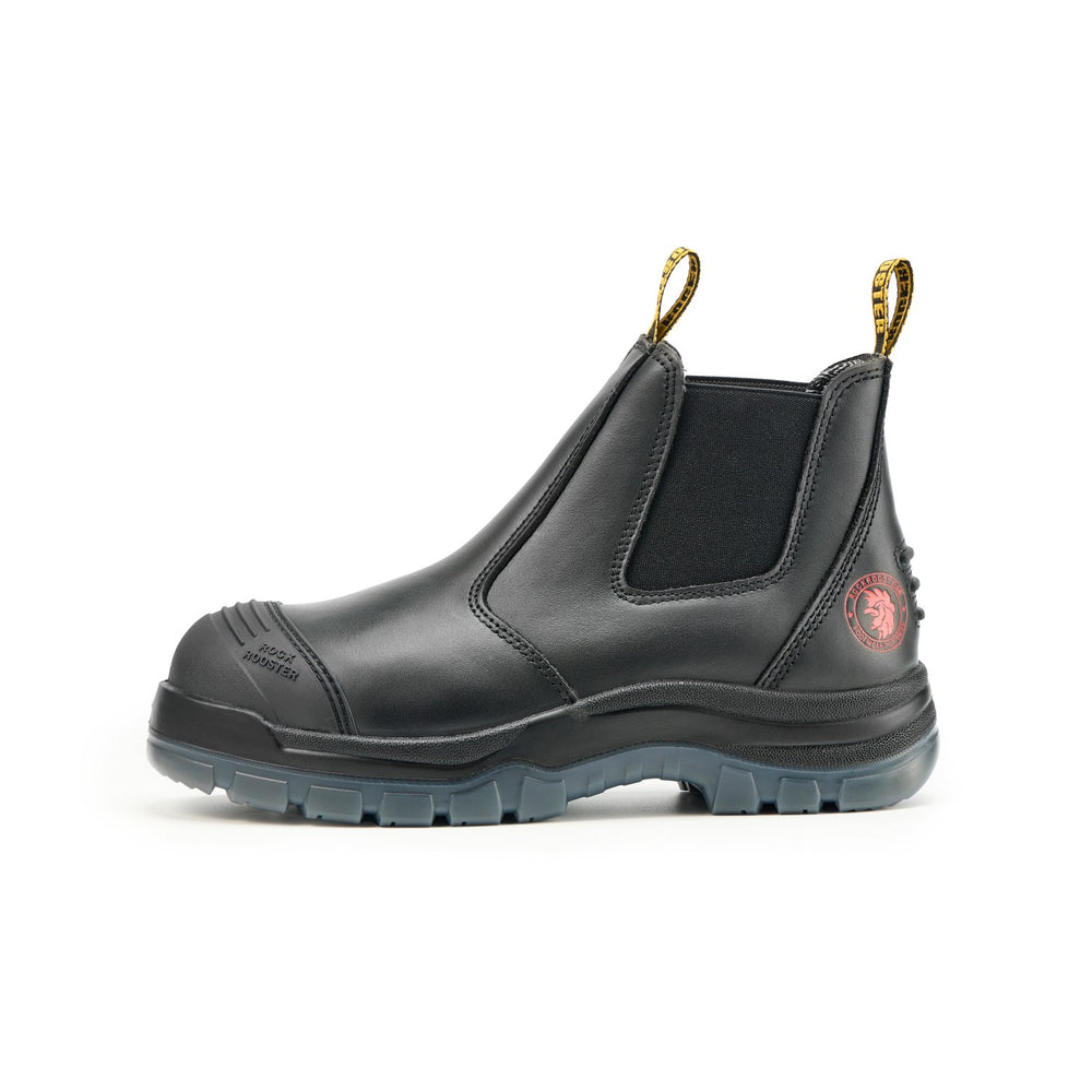 ROCKROOSTER Men's Pull-On Work Boots Steel Toe, Water-Resistant Full Grain Leather, Slip Resistant, Antistatic, Wide Width, ASTM F2413-18 I/75 C/75 SD, AK227