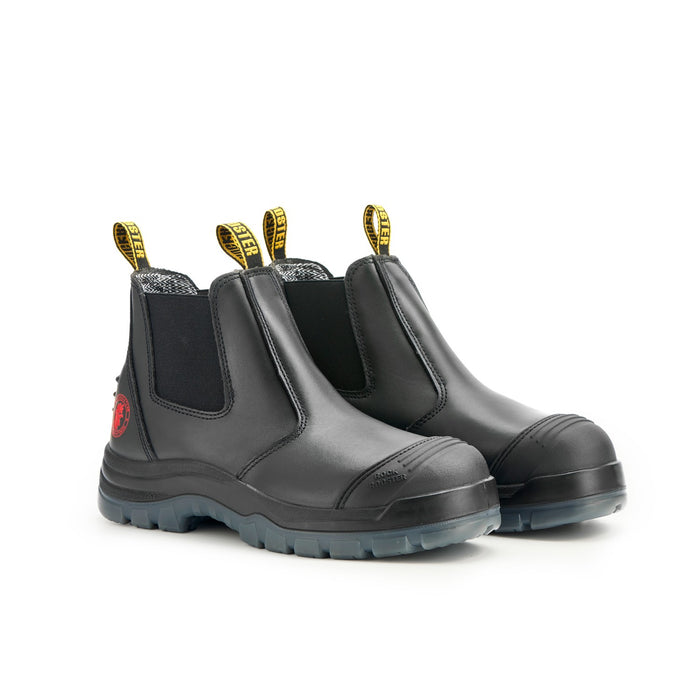 ROCKROOSTER Men's Pull-On Work Boots Steel Toe, Water-Resistant Full Grain Leather, Slip Resistant, Antistatic, Wide Width, ASTM F2413-18 I/75 C/75 SD, AK227