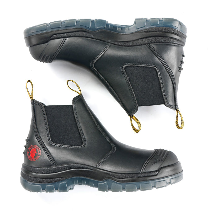 ROCKROOSTER Men's Pull-On Work Boots Steel Toe, Water-Resistant Full Grain Leather, Slip Resistant, Antistatic, Wide Width, ASTM F2413-18 I/75 C/75 SD, AK227