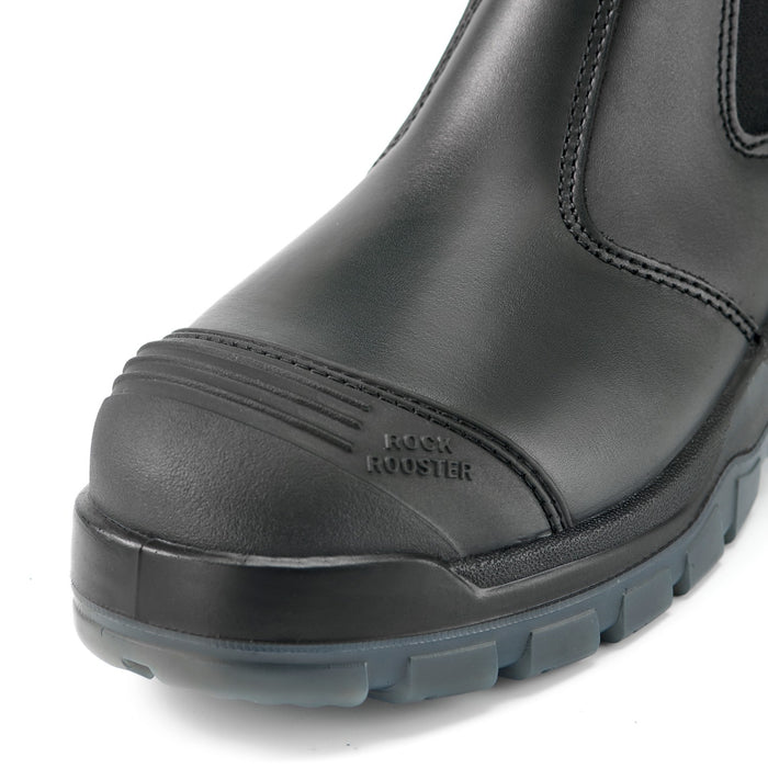 ROCKROOSTER Men's Pull-On Work Boots Steel Toe, Water-Resistant Full Grain Leather, Slip Resistant, Antistatic, Wide Width, ASTM F2413-18 I/75 C/75 SD, AK227
