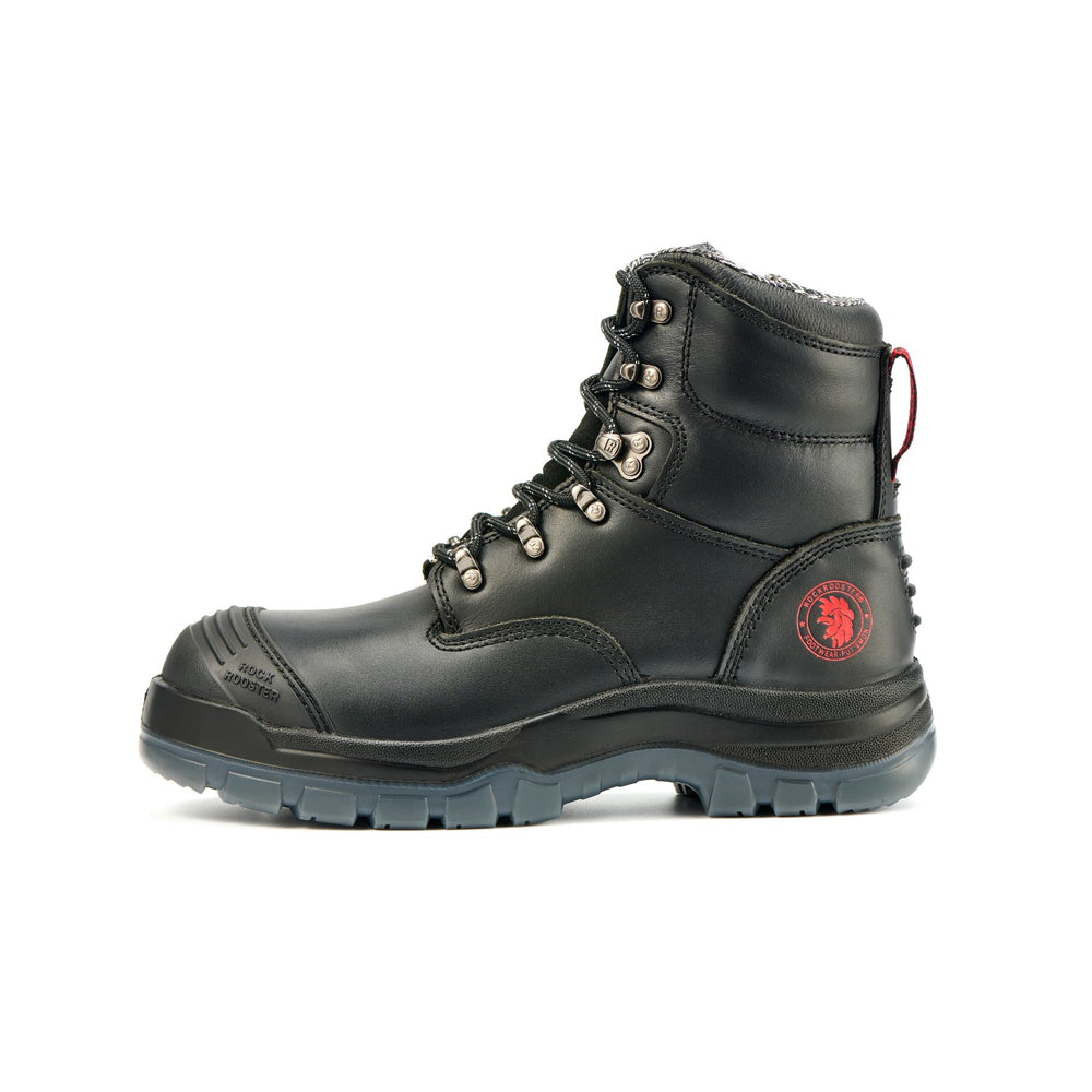 ROCKROOSTER Men's Work Boots Steel Toe, Antistatic Water-Resistant Full Grain Leather, Slip Resistant, Heat-Resistant PU/Rubber Outsole, Wide Width, AK245
