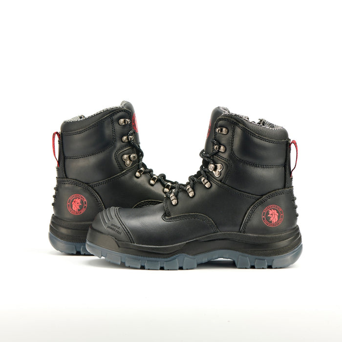 ROCKROOSTER Men's Work Boots Steel Toe, Antistatic Water-Resistant Full Grain Leather, Slip Resistant, Heat-Resistant PU/Rubber Outsole, Wide Width, AK245