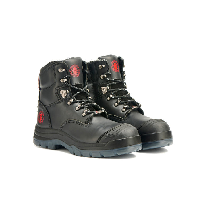 ROCKROOSTER Men's Work Boots Steel Toe, Antistatic Water-Resistant Full Grain Leather, Slip Resistant, Heat-Resistant PU/Rubber Outsole, Wide Width, AK245