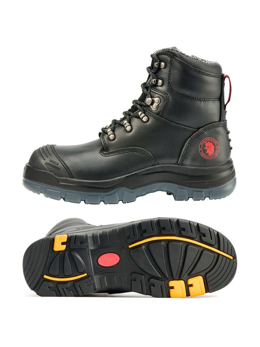 ROCKROOSTER Men's Work Boots Steel Toe, Antistatic Water-Resistant Full Grain Leather, Slip Resistant, Heat-Resistant PU/Rubber Outsole, Wide Width, AK245