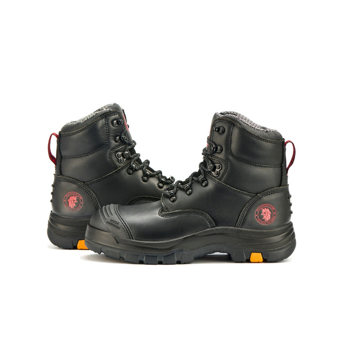 ROCKROOSTER Men's Work Boots Steel Toe, Antistatic Water-Resistant Full Grain Leather, Slip Resistant, Heat-Resistant PU/Rubber Outsole, Wide Width, AK245