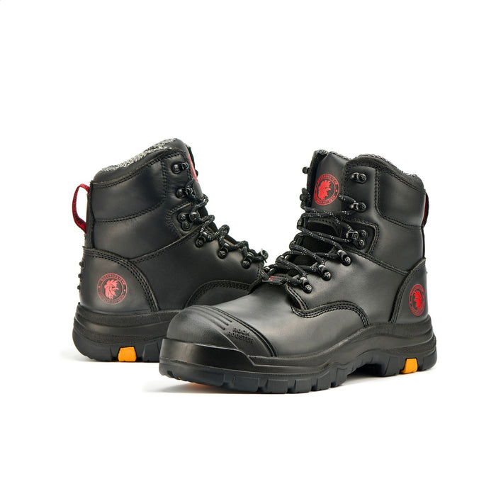 ROCKROOSTER Men's Work Boots Steel Toe, Antistatic Water-Resistant Full Grain Leather, Slip Resistant, Heat-Resistant PU/Rubber Outsole, Wide Width, AK245