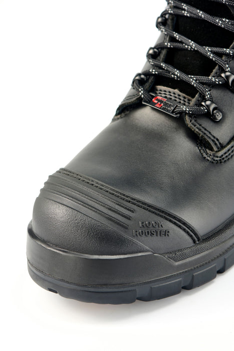 ROCKROOSTER Men's Work Boots Steel Toe, Antistatic Water-Resistant Full Grain Leather, Slip Resistant, Heat-Resistant PU/Rubber Outsole, Wide Width, AK245