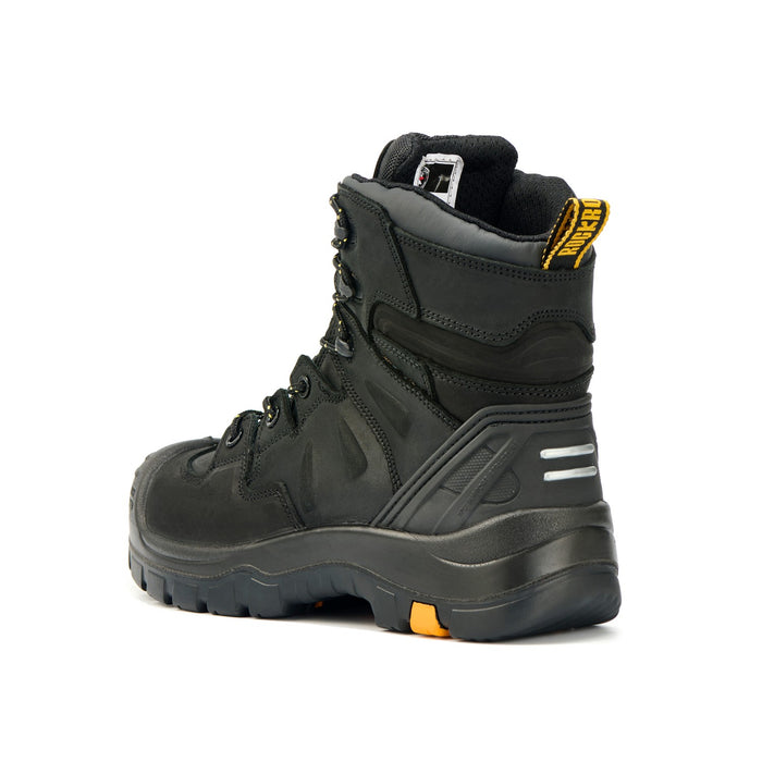 ROCKROOSTER Men's 6-Inch Black Work Boots, Composite Toe, Electrical Hazard, Slip Resistant, Water Resistant, Heat Resistant Rubber Outsole, ASTM F2413-18 I/75 C/75 EH, AK609