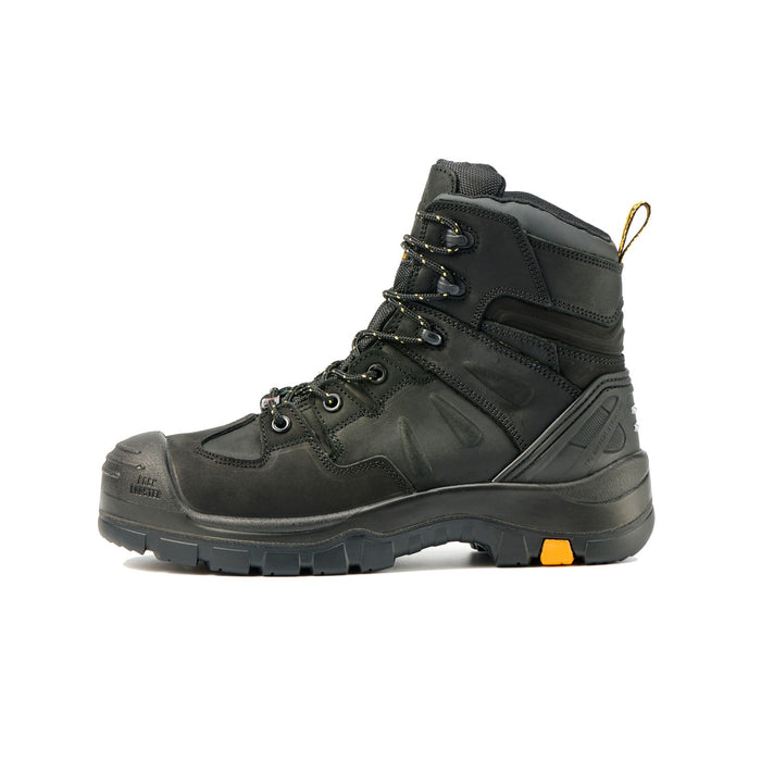 ROCKROOSTER Men's 6-Inch Black Work Boots, Composite Toe, Electrical Hazard, Slip Resistant, Water Resistant, Heat Resistant Rubber Outsole, ASTM F2413-18 I/75 C/75 EH, AK609