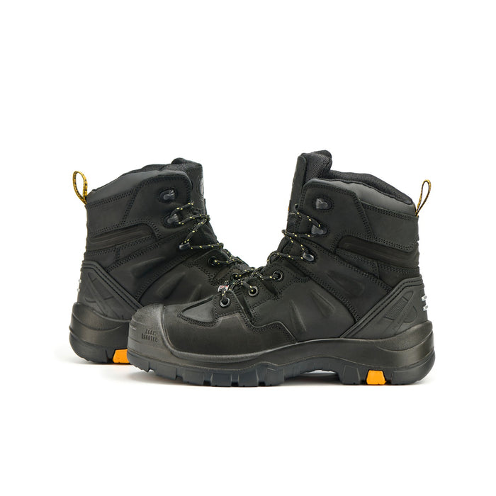 ROCKROOSTER Men's 6-Inch Black Work Boots, Composite Toe, Electrical Hazard, Slip Resistant, Water Resistant, Heat Resistant Rubber Outsole, ASTM F2413-18 I/75 C/75 EH, AK609