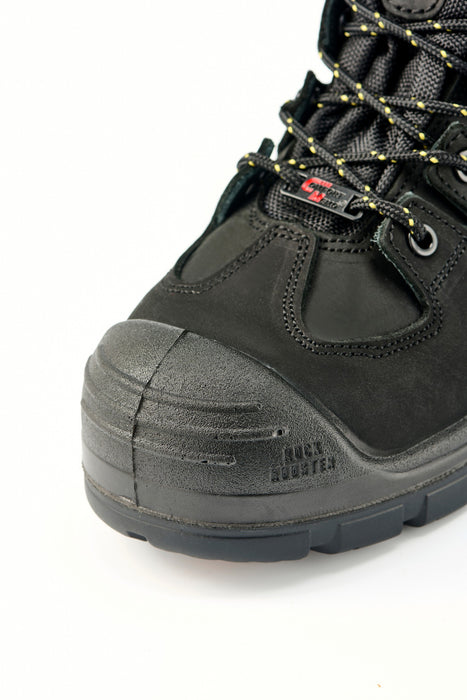 ROCKROOSTER Men's 6-Inch Black Work Boots, Composite Toe, Electrical Hazard, Slip Resistant, Water Resistant, Heat Resistant Rubber Outsole, ASTM F2413-18 I/75 C/75 EH, AK609