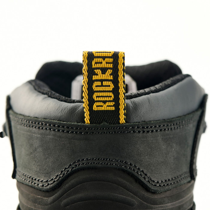 ROCKROOSTER Men's 6-Inch Black Work Boots, Composite Toe, Electrical Hazard, Slip Resistant, Water Resistant, Heat Resistant Rubber Outsole, ASTM F2413-18 I/75 C/75 EH, AK609