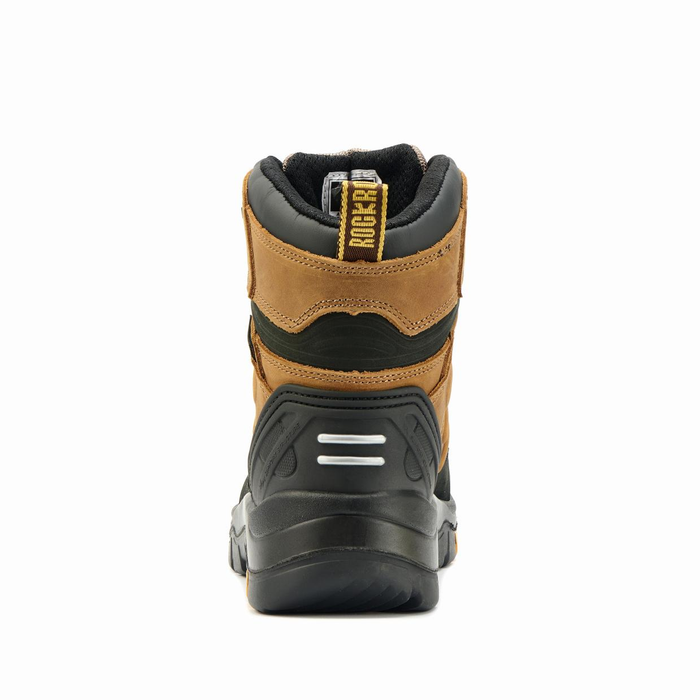 ROCKROOSTER Woodland Brown 6 inch Waterproof Safety Toe Leather Work Boots AK669