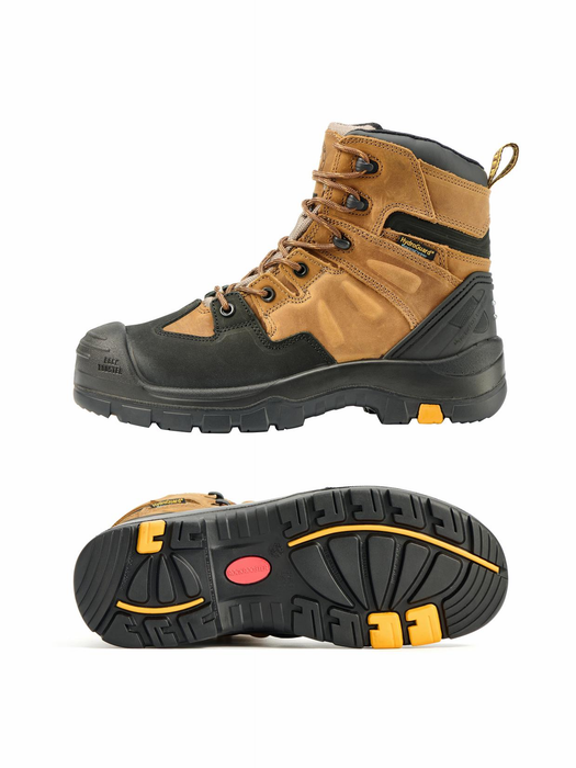 ROCKROOSTER Woodland Brown 6 inch Waterproof Safety Toe Leather Work Boots AK669