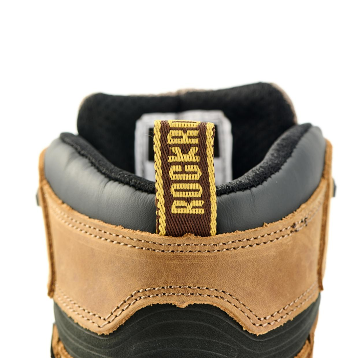 ROCKROOSTER Woodland Brown 6 inch Waterproof Safety Toe Leather Work Boots AK669