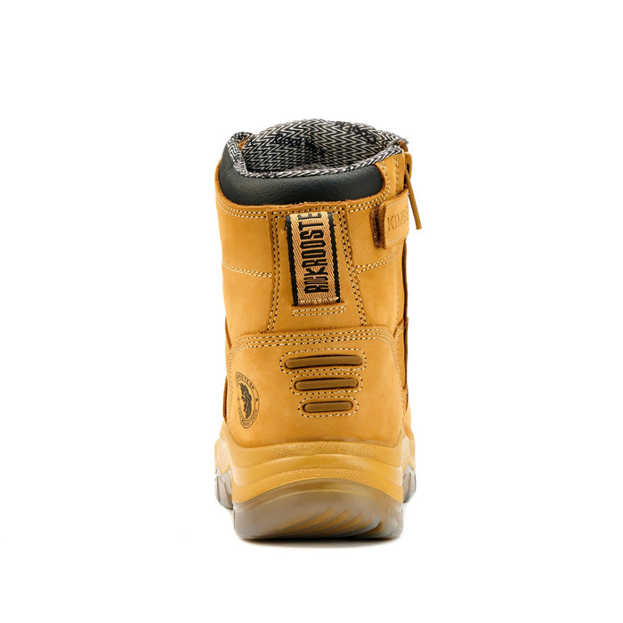 ROCKROOSTER Men's Work Boots Steel Toe, Antistatic Water-Resistant Leather Safety Boots, Side Zipper, Slip Resistant, Wide Width, AK232Z