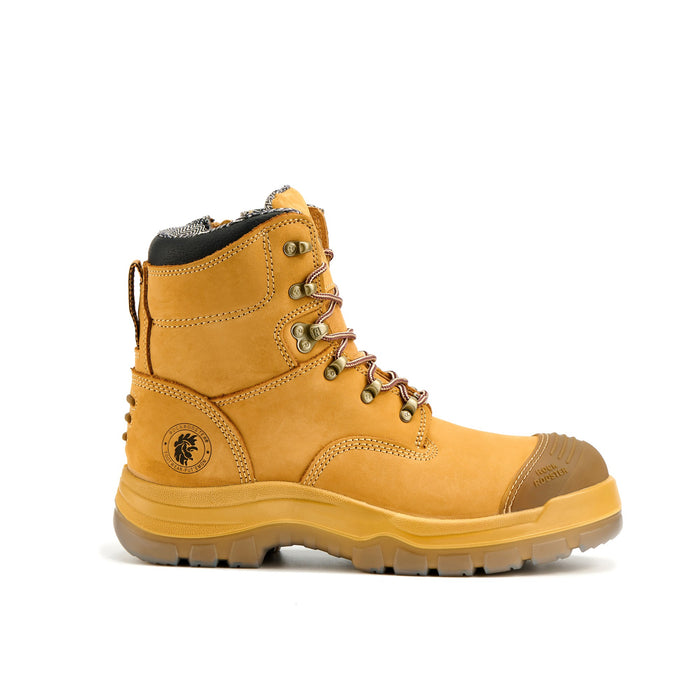 ROCKROOSTER Men's Work Boots Steel Toe, Antistatic Water-Resistant Leather Safety Boots, Side Zipper, Slip Resistant, Wide Width, AK232Z