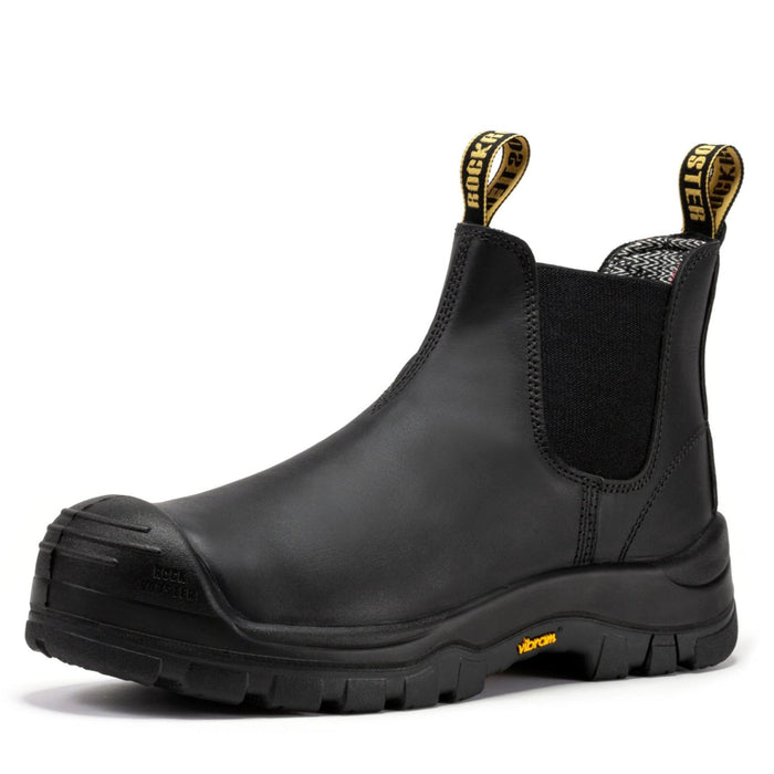 ROCKROOSTER Beaufort Men's Black 6 inch Composite Toe Pull-on Leather Work Boots VAK630