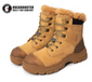ROCKROOSTER Men's Winter Work Boots Steel Toe, 8 Inch Safety Leather, Slip Resistant, Thermal Insulated, Anti-Fatigue Industrial Boot  AK232 SNOW FORT