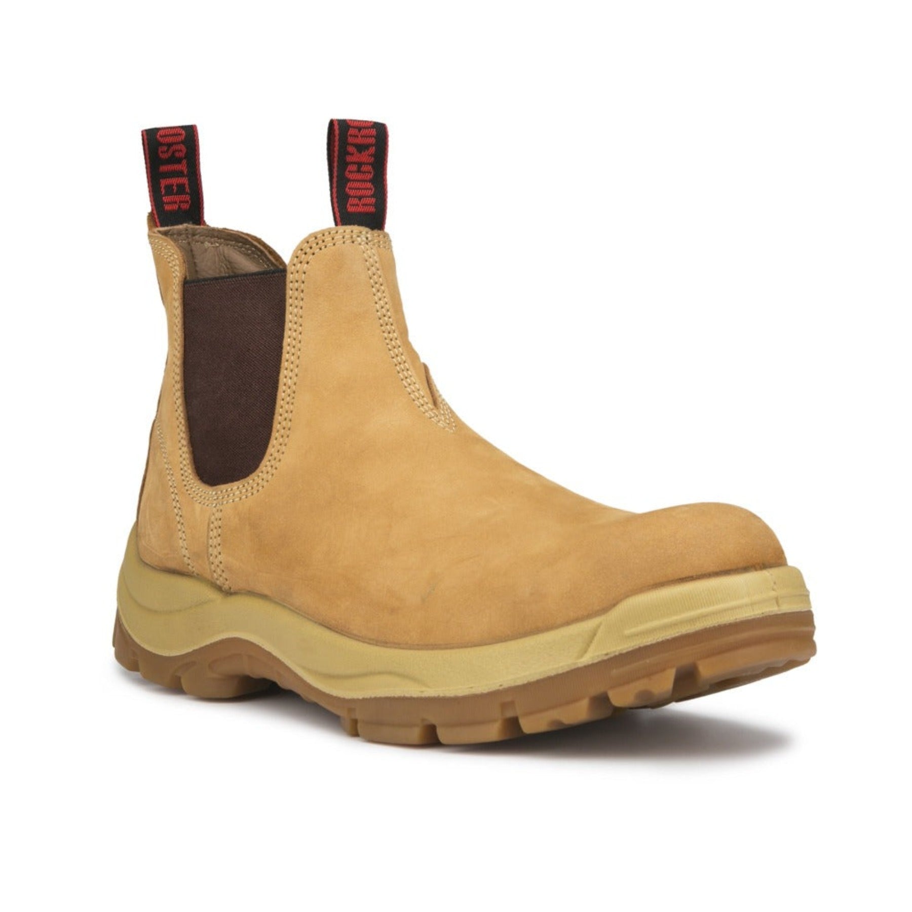 ROCKROOSTER Golden Tan inch Safety Toe Slip Resistant Leather